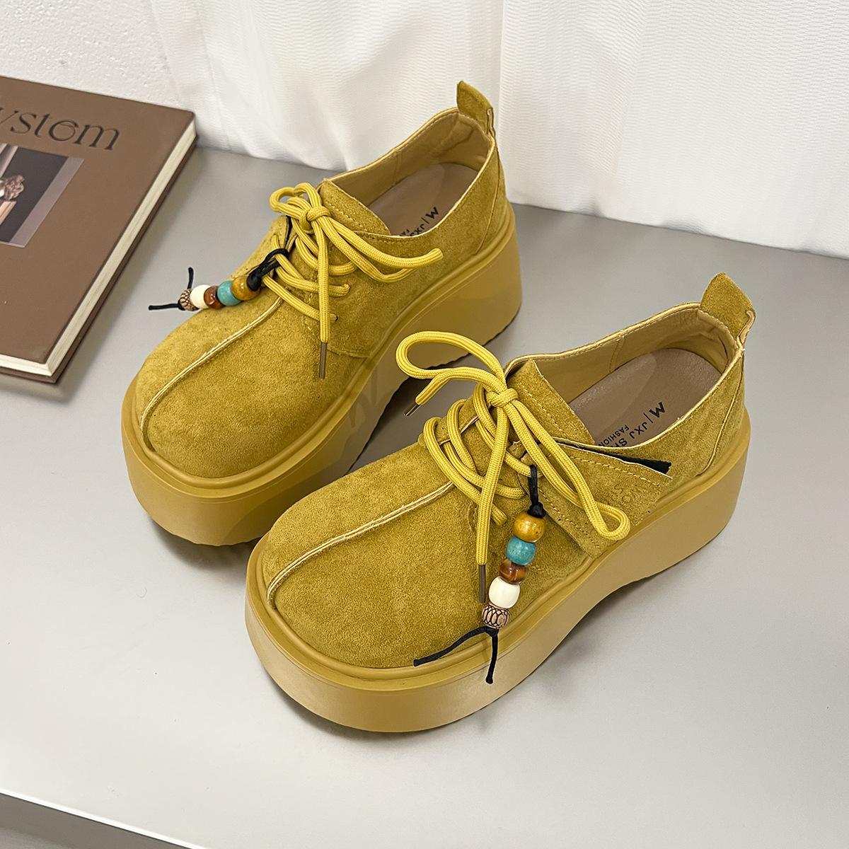 

Женские туфли с бисерной отделкой, легкие, на толстой подошве, увеличивающие рост, противоскользящие, амортизирующие, с поддержкой свода стопы, не утомляющие ноги, повседневные спортивные туфли 40 жёлтый