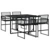 VidaXL Ensemble à manger de jardin 5 pcs Noir Résine tressée, ensemble à manger d'extérieur, meuble à manger de jardin, 3295048