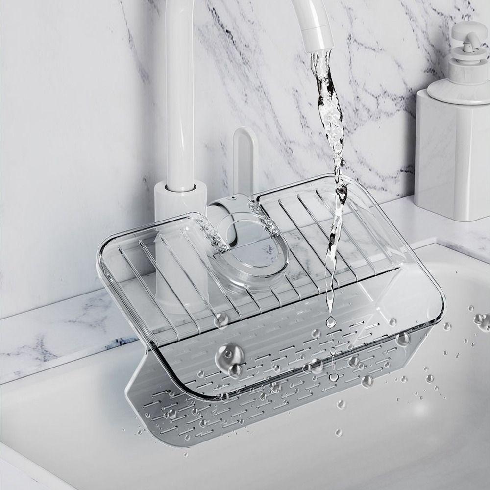 Anti-Splash Sink Sponge Rag Drainer Rack Non-Slip Sink Drainer Rack  Household