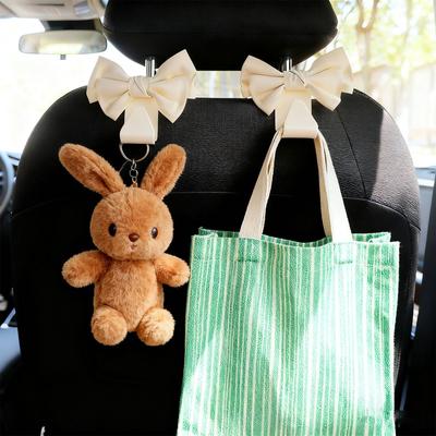 Headrest Hooks, Car Seat Hooks, Plastic, Load Capacity 22.0 Lbs (10 Kg), Cute Ribbon,