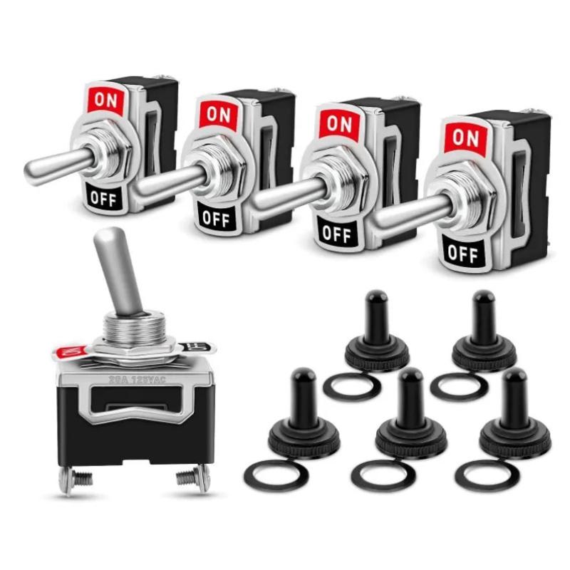 5Pcs Heavy Duty Car Boat Rocker Toggle Switch 15A 250V 2Pin SPST ON/OFF Rocker Switches with Waterproof Boot Spst Rocker Switch