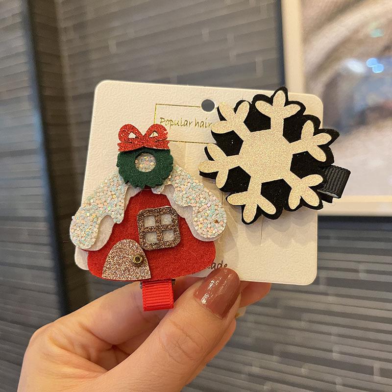 Children's Santa Claus Cartoon Hair Clips: Christmas Accessories for Kindergarten Girls