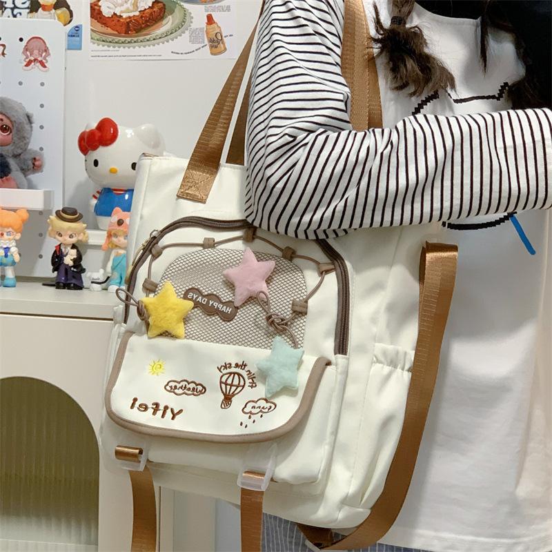 Cute Large-capacity Bag, New Fashionable and Sweet Portable Shoulder Bag, Student Crossbody Tutoring Bag