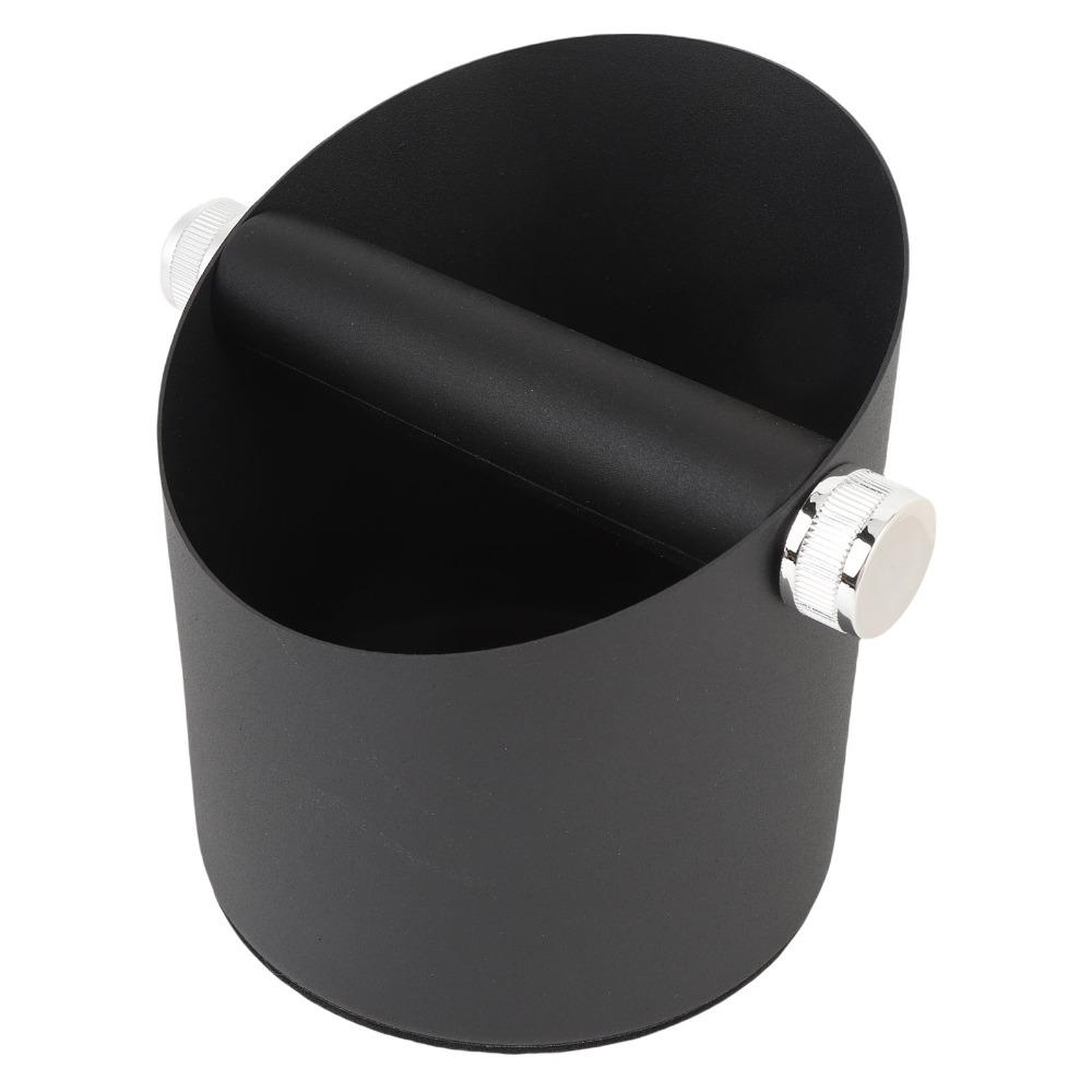 Carbon Steel Coffee Knock Box Removable Knock Bar 20-Puck Capacity Coffee Grounds Bin Slanted-Mouth Anti-Splash Design Puck Bin