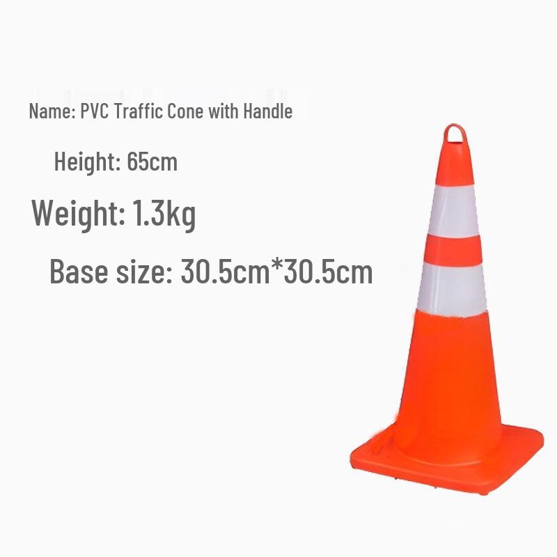 Reflective Red PVC Traffic Cone - Road Safety Warning Barrier