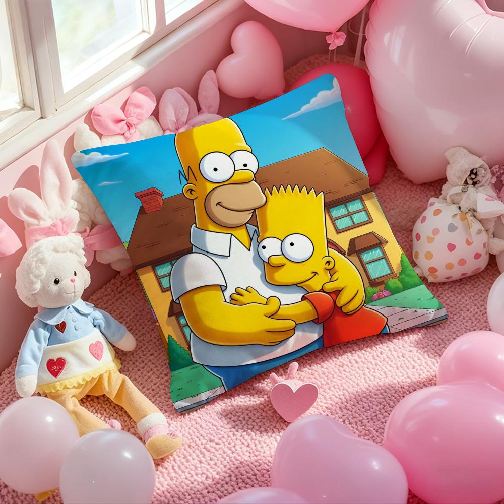 Simpsons La peliculaLos Cushion Cover Pattern Printed Pillowcase for Living Room Sofa Cushion Cover & Bedroom Decor