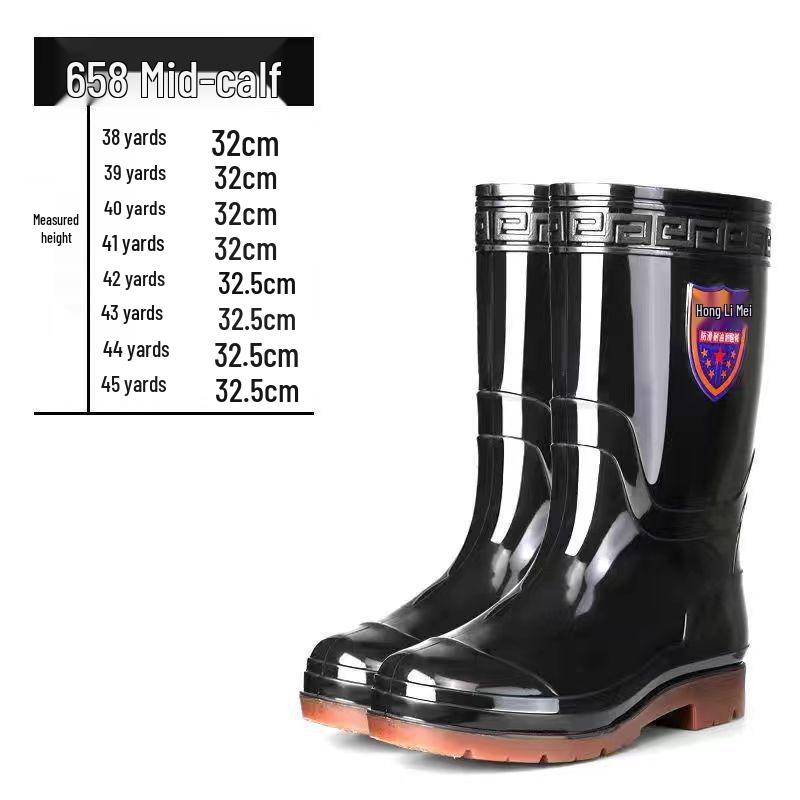 Men's High-Top Waterproof Non-Slip Work Boots with Rubber Sole