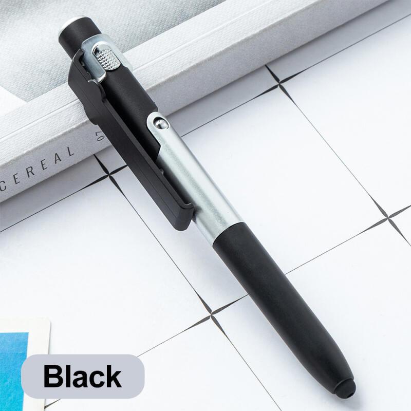 HdoorLink 4 In 1 Multifunction Ballpoint Pen with LED Light Fold Phone Holder Night Read Writing Pencil Office School Student Stationery