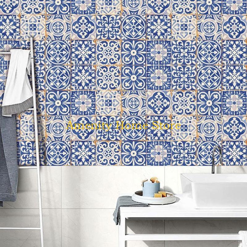 F26C Tile Wall Sticker Set of 24 Peel and Stick Tile Backsplash Wallpaper Glass Decor for Car Glass Window Mirror Multi-use