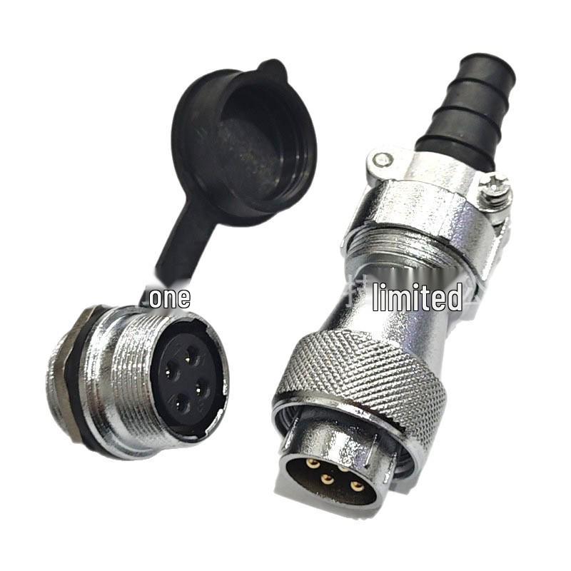 WF16 Waterproof Aviation Plug, 10-Pin, Gold-Plated Straight Crimp Socket with Round Flange.