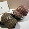 Ins College Style Plaid Baseball Cap England Polished Cotton Cap Men And Women Couple Hat