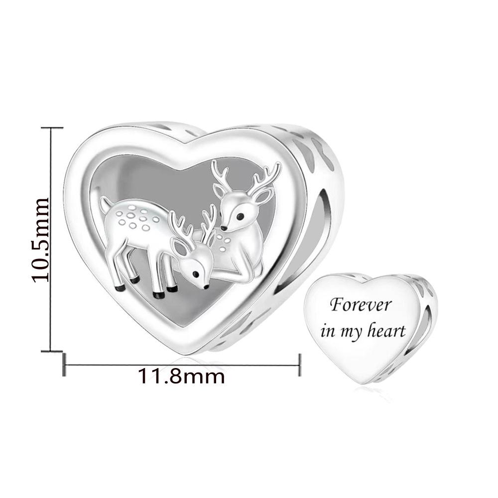 Eco-friendly Copper Animal Spirit Pendant Bead Bracelet - Heart Shape, Penguin, Deer, and Sloth Designs