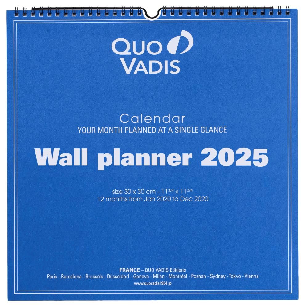 

Quo Vadis Wall Calendar PEFC Certified QUOVADIS qv238296 White Body [2025 Edition] Wall Planner Size 300x300mm/Wall Calendar/230g белый