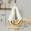 Gold-plated Hollow Out Apple Pear Statue Ceramic Ornaments Desk Decoration Modern Crafts Fruits Sculpture Room Aesthetic Decor