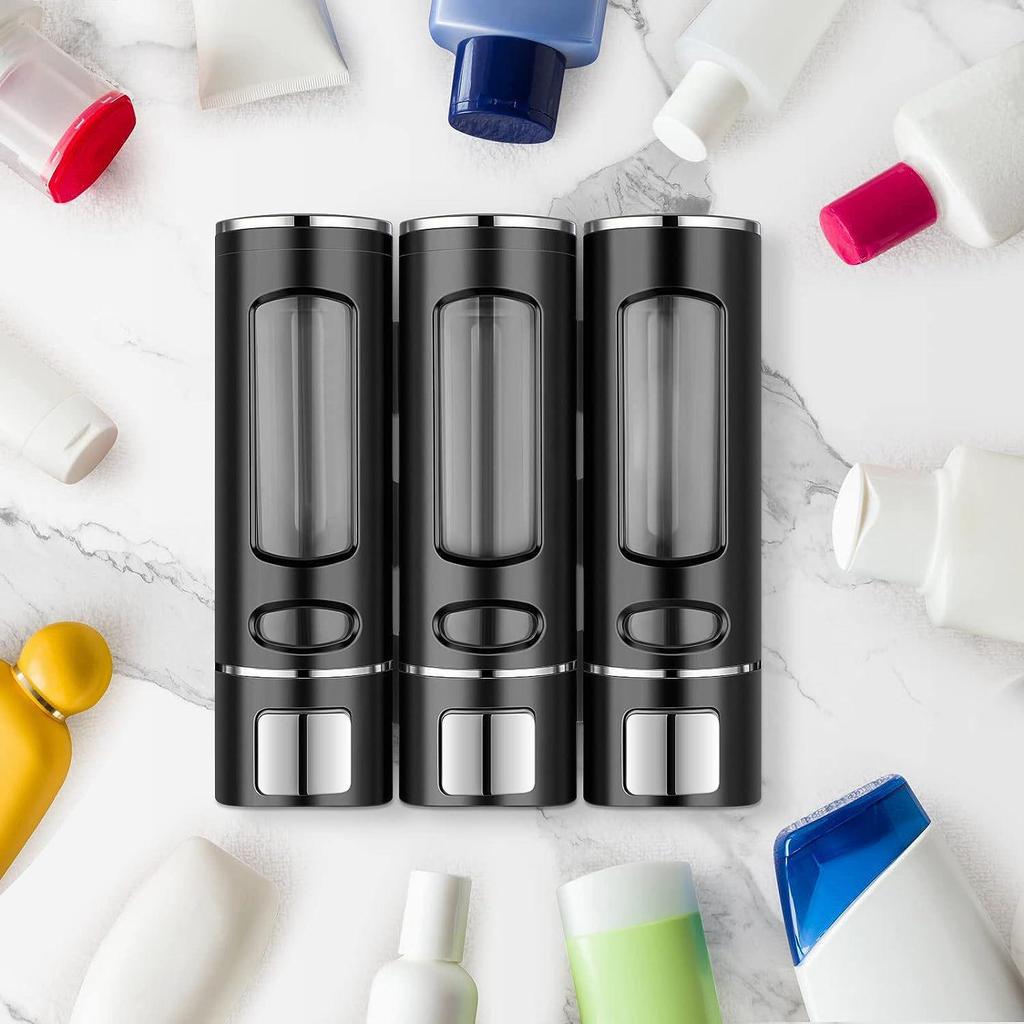 Dozownik do mydła ścienny 400 ml: Pojedyncza/Podwójna/Potrójna Głowica, Bez Uderzeń, Ręczny Dozownik na Szampon, Żel pod Prysznic, Mydło do Rąk