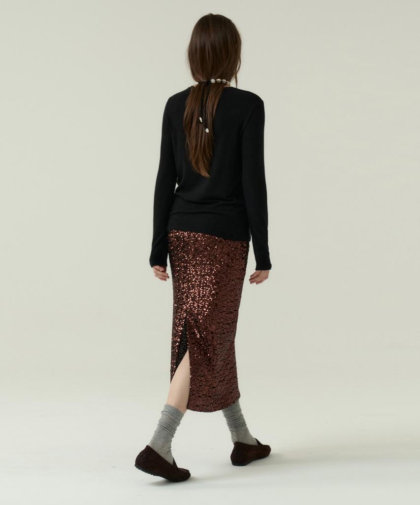 VOYONN 2.5Mm Beaded Skirt Party Brown 0153