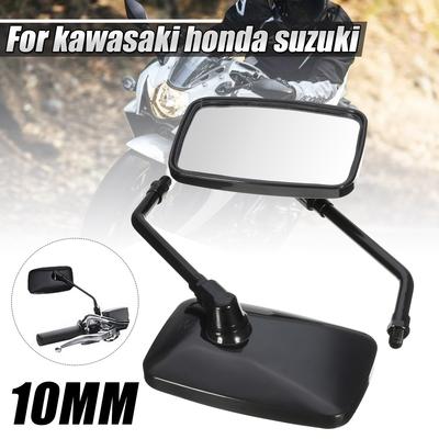Universal 10mm Motorcycle Rear View Side Mirrors For Honda For Yamaha For Kawasaki Street Sports Bike Chopper Cruiser