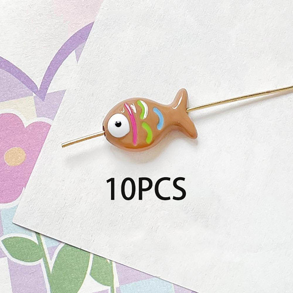 10pcs Handmade Craft Mini Fish Beads Cartoon Jewelry Making Material Bracelet Making Kit