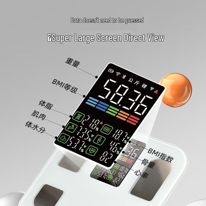 Yunkangbao Smart Body Fat & Weight Scale with Heart Rate and Color Display (CN version)