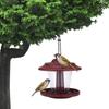 Waterproof Hanging Wild Bird Feeder Large Capacity Plastic Bird Food Container with Roof Durable Feeding Station Outdoor Garden