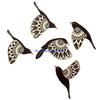 Pack of 5 Handcrafted Wooden Bird Wall Hanging Decorations for Bedroom Living Room Library Scandinavian Home Decors Gift