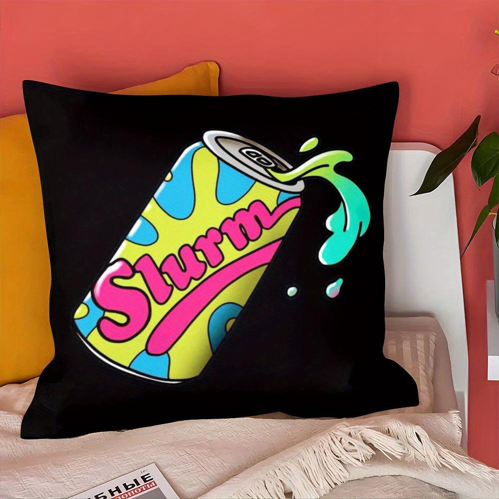1pcs Slurm soda can cartoon pillow cover black pop art 45x45cm for living room bedroom porch decor machine washable