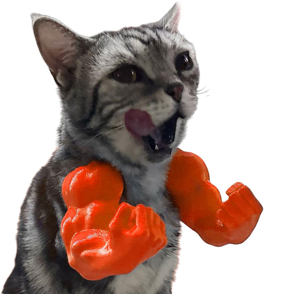 Cat Muscle Arms 3D Printed Cat Neck Arms with Muscles Superhero Cosplay for Party Halloween Birthday Costume Accessories