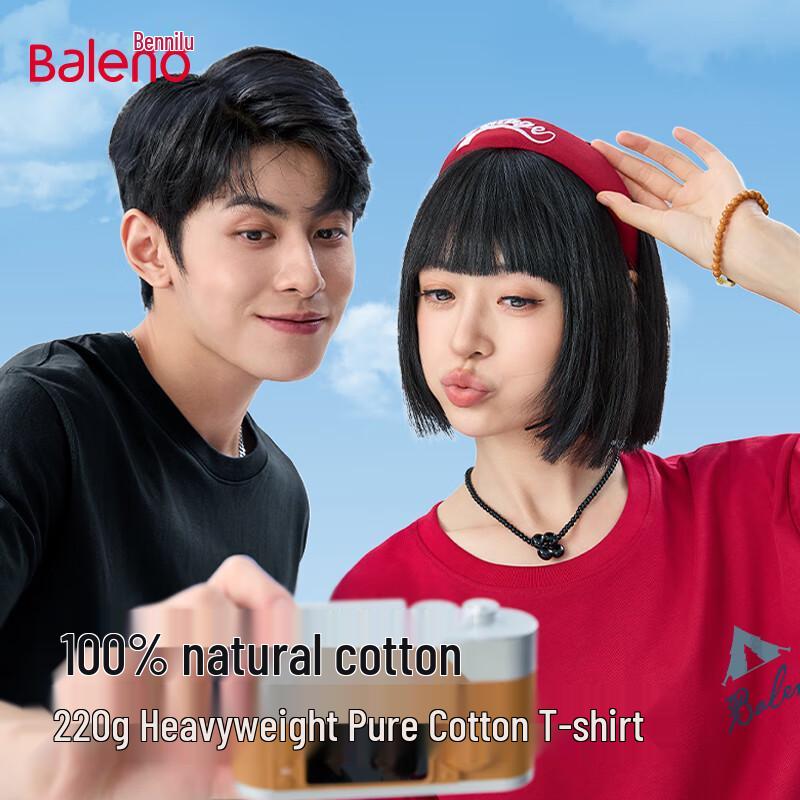 Baleno Men's Heavyweight Cotton Letter Print Round Neck T-Shirt
