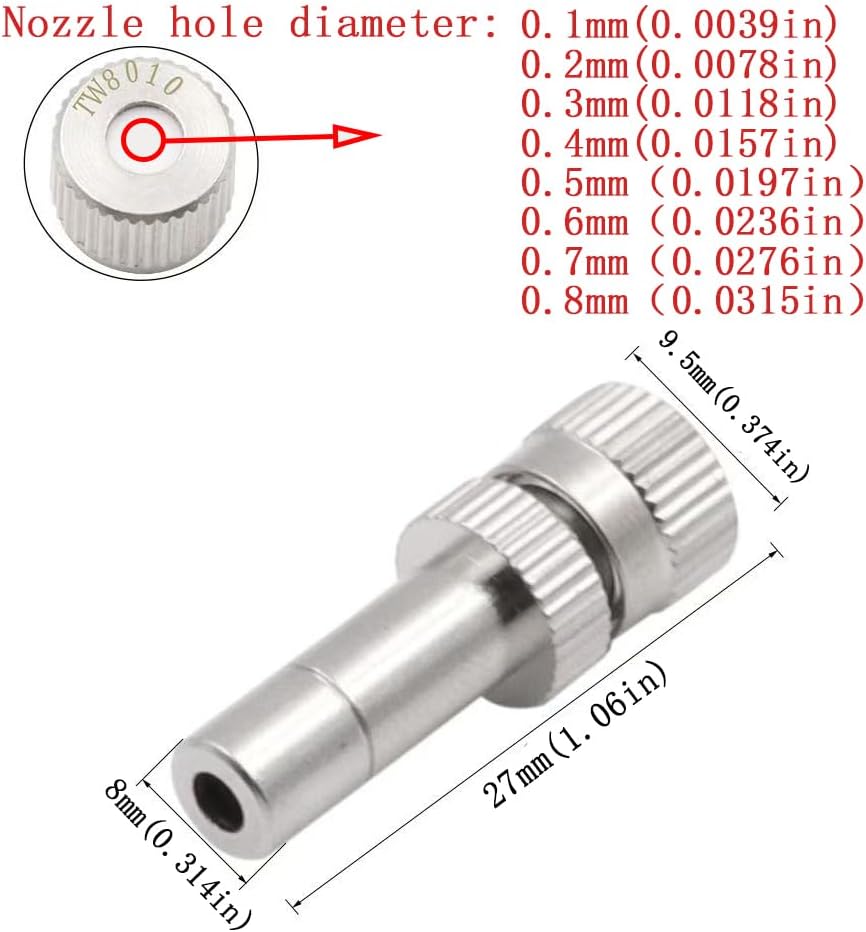 5Pcs Low Pressure 6mm Pneumatic Fitting Pipe Connector Garden Tools Water Fog Sprayer Misting Cooling System Atomizing Nozzles