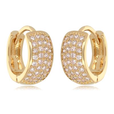 [R3504] - 'Sissi' Gold Plated Hoop Earrings - 12x5 Mm