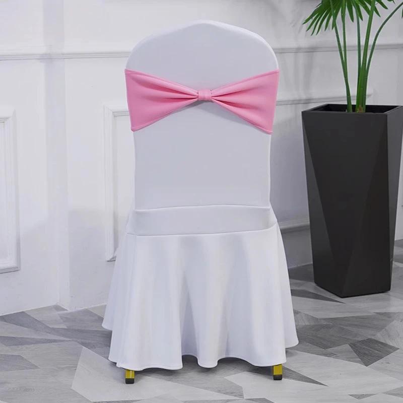Spandex High Quality Chair Sash Fit All Chairs With Decorative Ready Made Bow Tie Knot Ideal for Wedding and Event Decoration