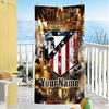 Atletico Madrid Personalized Name Beach Towel Super Soft Microfiber Quickdry Fabric Portable for SwimmingBeachCamping Travel Beach AccessoriesGym