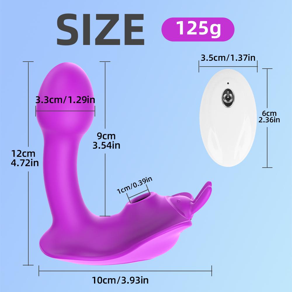 Pro ženy Přísavky Kalhotky Butterfly Vibrátor Klitoris Přísavný masážní přístroj Vaginální bod G Výkonný stimulátor vibrací Ženy Sexuální hračky