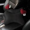 Cute Retro Red Heart Universal Car Neck Pillow Four Seasons Ice Silk Auto Seat Headrest Holder Waist Support Car Accessories