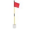Golf Pin Flag Hole Cup Set for Mini Putting Green Flagstick Yard Practice Supplies Portable 2 Section Detachable Red