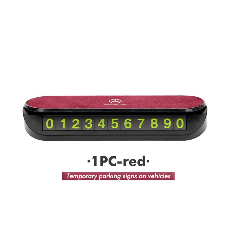 CRR1 Suede Car Phone Number Plate Temporary Parking Card Stop Sign For Benz AMG A C E S G Class W201 W210 W108 W204 W205 W203