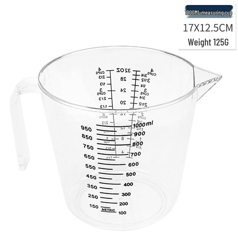 Baking Tools: Large 600ml & 300ml Transparent Plastic Measuring Cups, Kitchen Utensils