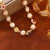 Neck Jewelry Colorful Rhinestone Choker Beads String Imitation Pearl Clavicle Chain  Party