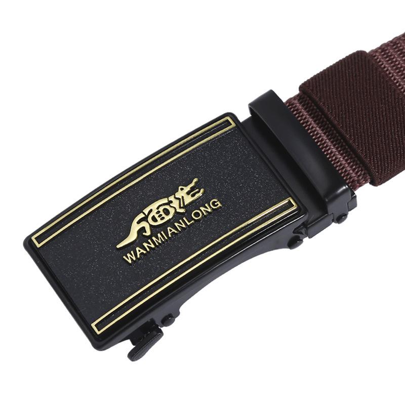 

Belt Men S Toothless Automatic Buckle Nylon Canvas Belt Outdoor Leisure Breathable Belt Customized 130cm кофейный