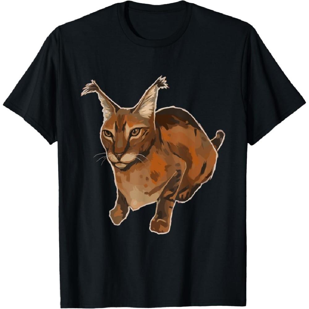 

Big Floppa Caracal Cat Meme Funny Memes Internet Memes Gen-Z Men Women Girls Kids T-Shirt S
