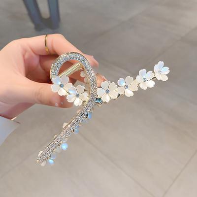 Koreanische reine handgemachte Perle Blume Haarnadel Greifklammer zurück Haar-Accessoires