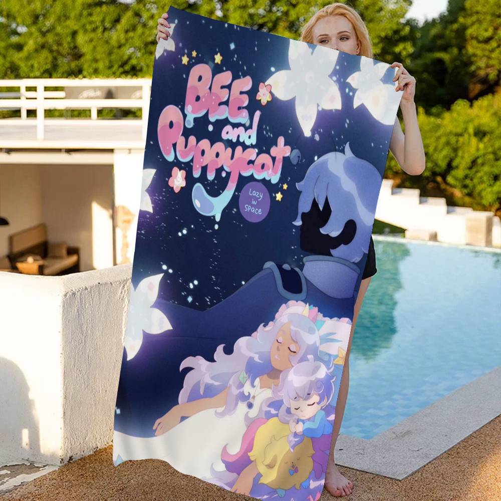 Bee And P-Puppycats Anime Microfiber Blanket Quick Drying Beach Towels Oversized Printing Super Absorbent Pool Towel Blanket