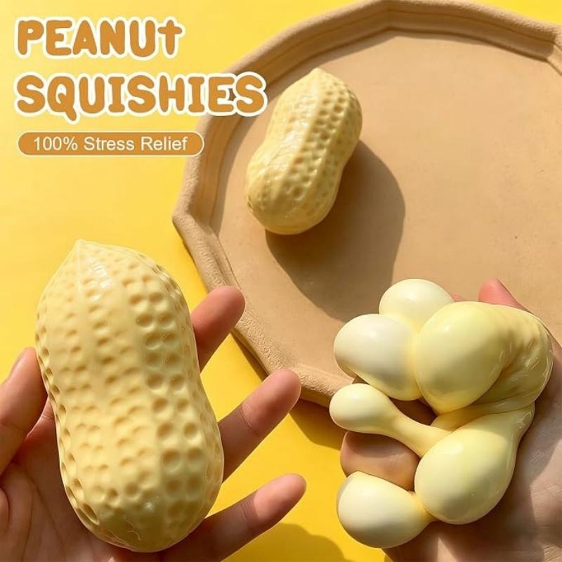 Peanut Squishy Slow Rising Crispy Texture Stress Relief Sensory Toy Desk Gadget Anxiety Relief Relaxation Party Gift For Adult