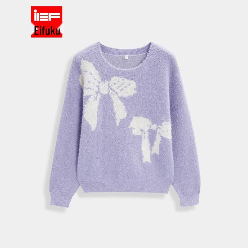 

IEF Women s French Style Bowknot Jacquard Knit Top One Size