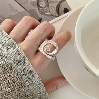 Matte Swirl Spiral Geometric Adjustable Open Rings For Women Fashion New Jewelry Gift Party Daily Wholesale Anillos