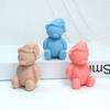 Silicone Bear Candle Silicone Mold 3D Cute Animal Bear Soap Plaster Resin Crafts Cement Mold DIY Ice Cube Making Tools Home Gift