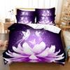Purple Bedding Set Duvet Cover Bed Quilt Pillow Case 3D Comforter Lavender Butterfly Double Full King Queen Twin Single 2/3PCS