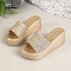 2025 New Slope Heel Cool Slippers Women's Summer Fashion and Comfort One-word Drag Outer Wear Thick-soled Waterproof Table Versatile Sandals