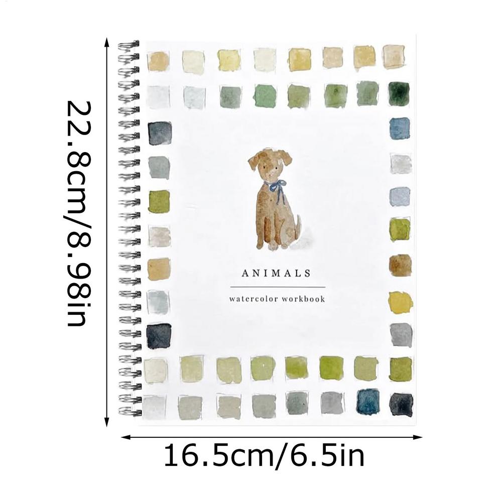 Aquarell-Arbeitsbuch Anfängerfreundliche Aquarell-Arbeitsbücher Kreatives Wasserfarbenbuch für künstlerisches Malen und Kolorieren
