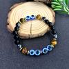 Tiger Eye & Demon Eye Black- Gold Men's Wealth Amulet Bracelet